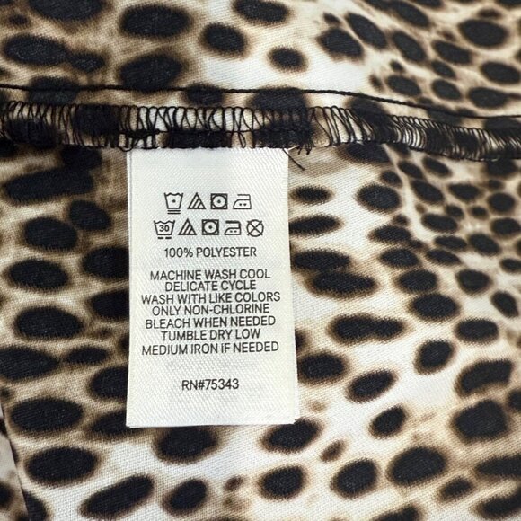 Rachel Zoe Womens Leopard Print Mini Dress Size 12 Brown White - Picture 3 of 6
